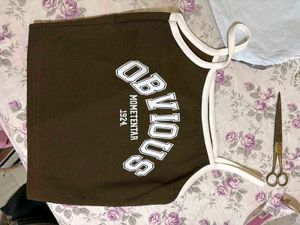 Brown "Obvious" Graphic T-Shirt