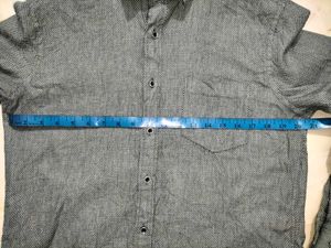 Men's Textured Grey Button-Up Shirt