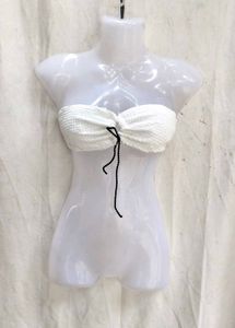 6238. White Textured Bikini Top