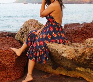 Bohemian Print Halter Neck Dress