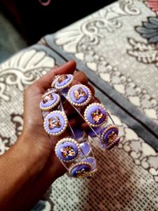 Chic Purple Beaded Bangles