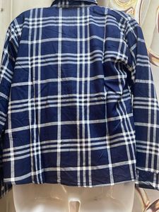 Zara Blue Plaid Button-Up Shirt