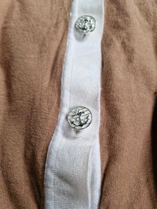 Brown Collared Button-Up Cardigan