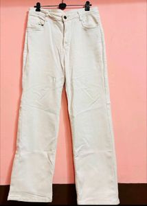 white  Wide Leg Jeans