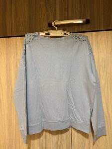 Cute "Just Smile" Blue Top