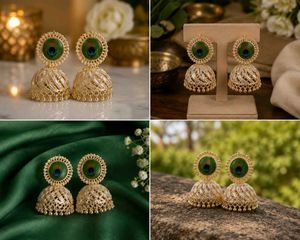 Peacock Jhumka Earrings