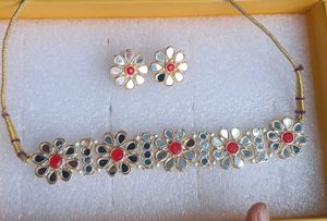 Ethnic Choker Necklace and Earring Set