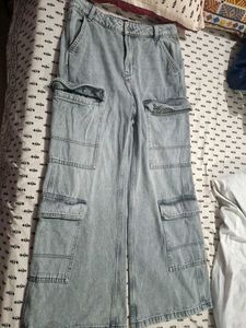 Light Wash Cargo Jeans