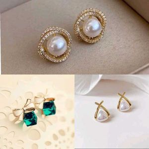 Elegant Pearl & Gemstone Earrings combo of 3