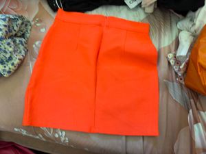 Chic Orange Wrap Mini Skirt