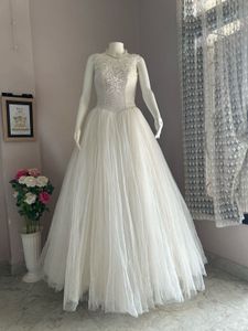 White Bridal Gown with inner sequins underlay