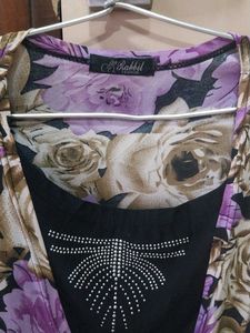 Y2k Purple Floral Top