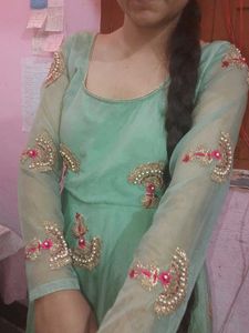 Mint Green Embellished Anarkali Dress