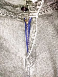 Men’s Grey Washed Denim Jeans – Size 44