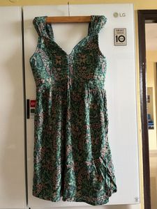 Green Floral Print Summer Dress