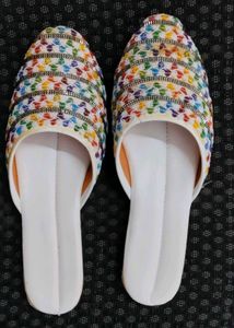 Vibrant Embroidered Flat Sandals