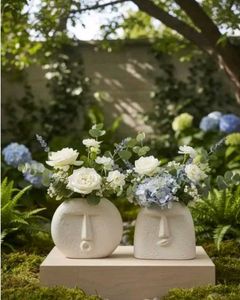 Unique Face Design Planters (Set of 2)