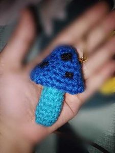 Crochet Mushroom &amp; Flower Keychain