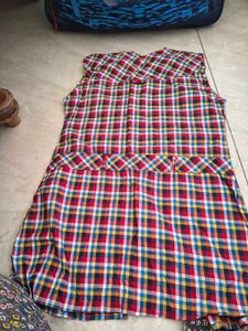 Plaid shrug with Red Accents