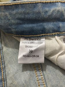 Faded blue jeans