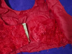 Vibrant Red Textured Blouse