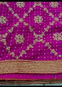 Vibrant Pink Embroidered Dupatta