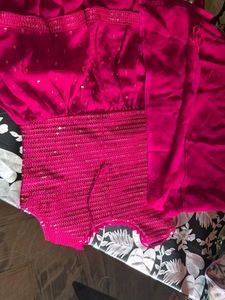 Beautiful Sequined Pink Peplum Blouse