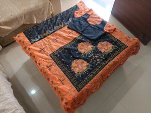 Beautiful Silk Saree With Matching Blouse