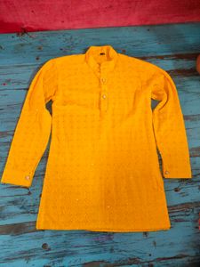 Vibrant Yellow Chikankari Kurta