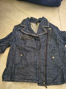 Stylish Blue Denim Biker Jacket