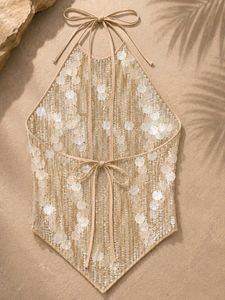 HALTER NECK SEQUIN TOP