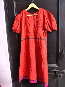 Red Puff Sleeve Dress