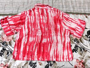 Vibrant Tie-Dye Button-Up Blouse