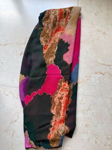 Unused Abstract Print Georgette Saree