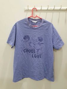 Purple Cherub Print T-Shirt