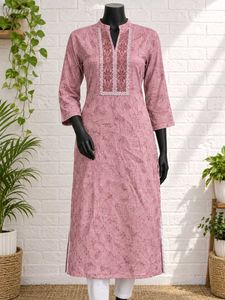 Elegant Pink Embroidered Kurta