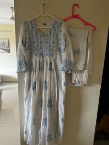 Embroidered Cotton Kurta Set