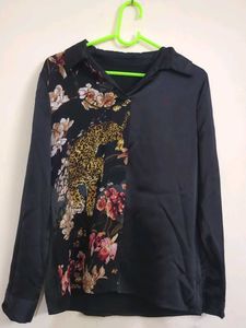 Stylish Leopard & Floral Print Top