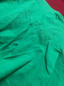 Green Pleated Mini Skirt