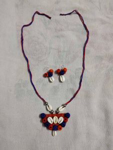 Handmade Seashell Necklace &amp; Earrings Set