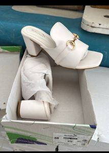 Stylish White Block Heel Sandals
