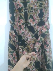 Vintage Floral Dress with Ornate Pattern