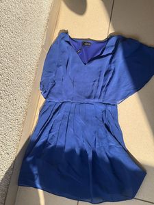 Elegant Royal Blue Chiffon Dress