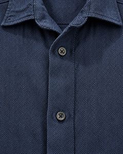 Men's Dark Blue Textured Shirt