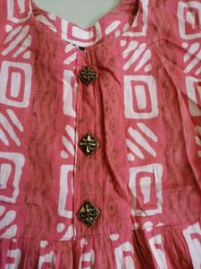 Ethnic Coral Printed Kurta