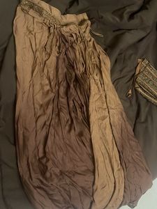 Elegant Brown Ombre Saree Set