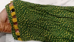 Yellow Kurta Set with Green Pants