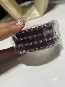 Elegant Maroon Bangles Set