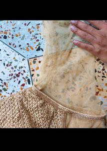 Gold Embroidered Saree Blouse