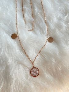 Stainless Steel  Double Chain And Pendant